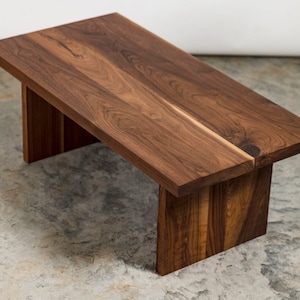 Black Walnut Coffee Table - Made to Order Solid Walnut Furniture Wooden Coffee Table - Horizon Collection