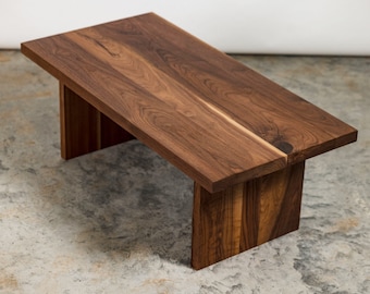 Black Walnut Coffee Table - Made to Order Solid Walnut Furniture Wooden Coffee Table - Horizon Collection