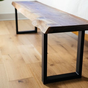 Handmade Live Edge Black Walnut Bench