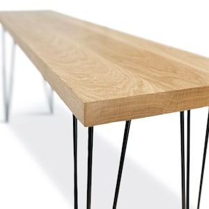 Customizable Console Table in Solid Oak - Farmhouse Entry Table, Foyer Table