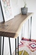 Live Edge Walnut Console Table - Any Size - Handmade Black Walnut Sofa Table Mid Century Modern Entry Table Farmhouse Table 