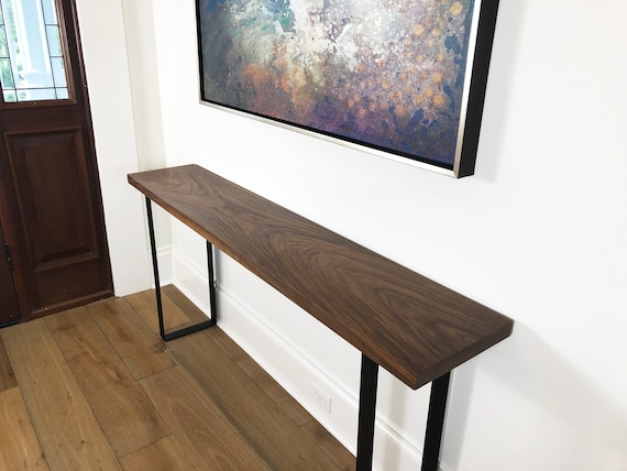 Walnut narrow console table deals