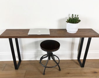 Solid Black Walnut Narrow Office Desk