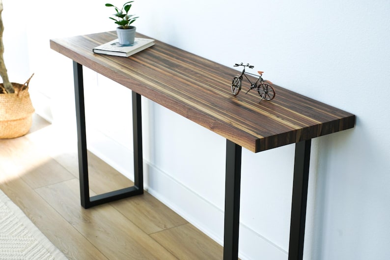 Customizable Black Walnut Console Table, Farmhouse Entryway Table ...