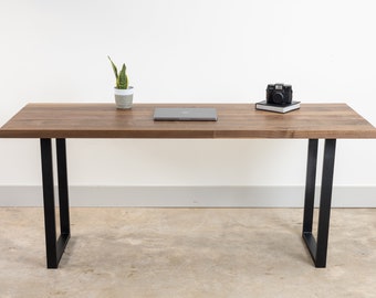 Customizable Solid Walnut Desk - Office Desk | Modern Desk | Solid Wood Desk