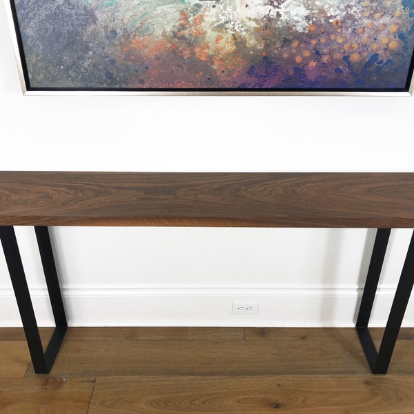 Solid Black Walnut Narrow Console Table