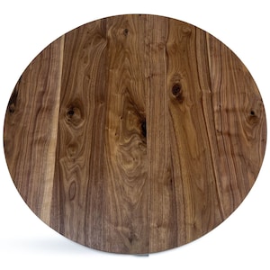 Round Walnut Table Top - Restaurant Table Tops Wooden Desk Top Natural Solid Wood Handmade Rustic Commercial Table Tops Customizable