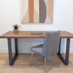 Solid Walnut Desk – Modern Office Workspace, U-Shaped Legs, Sustainably Harvested Hardwood