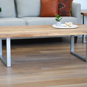 Solid Oak Coffee Table, Farmhouse coffee table, Solid Wood coffee table, Industrial coffee table with Metal Legs