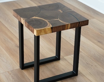 Solid Walnut End Table, Eclipse Walnut End Table Handcrafted Wooden Side Table, Wooden Nightstand Unique Wood Furniture Solid Walnut