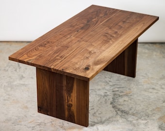 Custom Solid Black Walnut Dining Table - Large Dining Table Family Style Dining Table - Horizon Collection