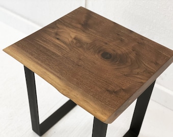 Live Edge Solid Black Walnut End Table