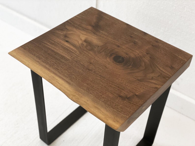 Live Edge Solid Black Walnut End Table Etsy