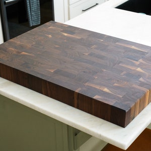Walnut Chopping Block, Walnut End Grain Block, Cutting Board Chopping Block, Handmade Black Walnut Butcher Block