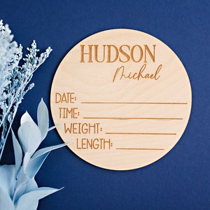 Newborn Announcement Sign | Birth Announcement Sign | Hospital Announcement Photo Prop | Newborn Photo Prop | Personalized Name Sign