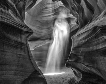 Phantom I ~ Gorgeous Antelope Canyon Photo,  Stunning Black and White Print, National Geographic Quality, Great Gift, Harv Greenberg Photos