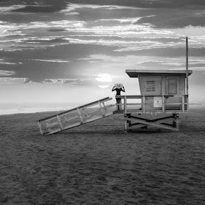 VENICE MOMENTS I ~ Gorgeous Venice Beach Photo, Beautiful Sunset Pic, Fine Art B&W, Great Gift, Home or Office, Harv Greenberg Photos