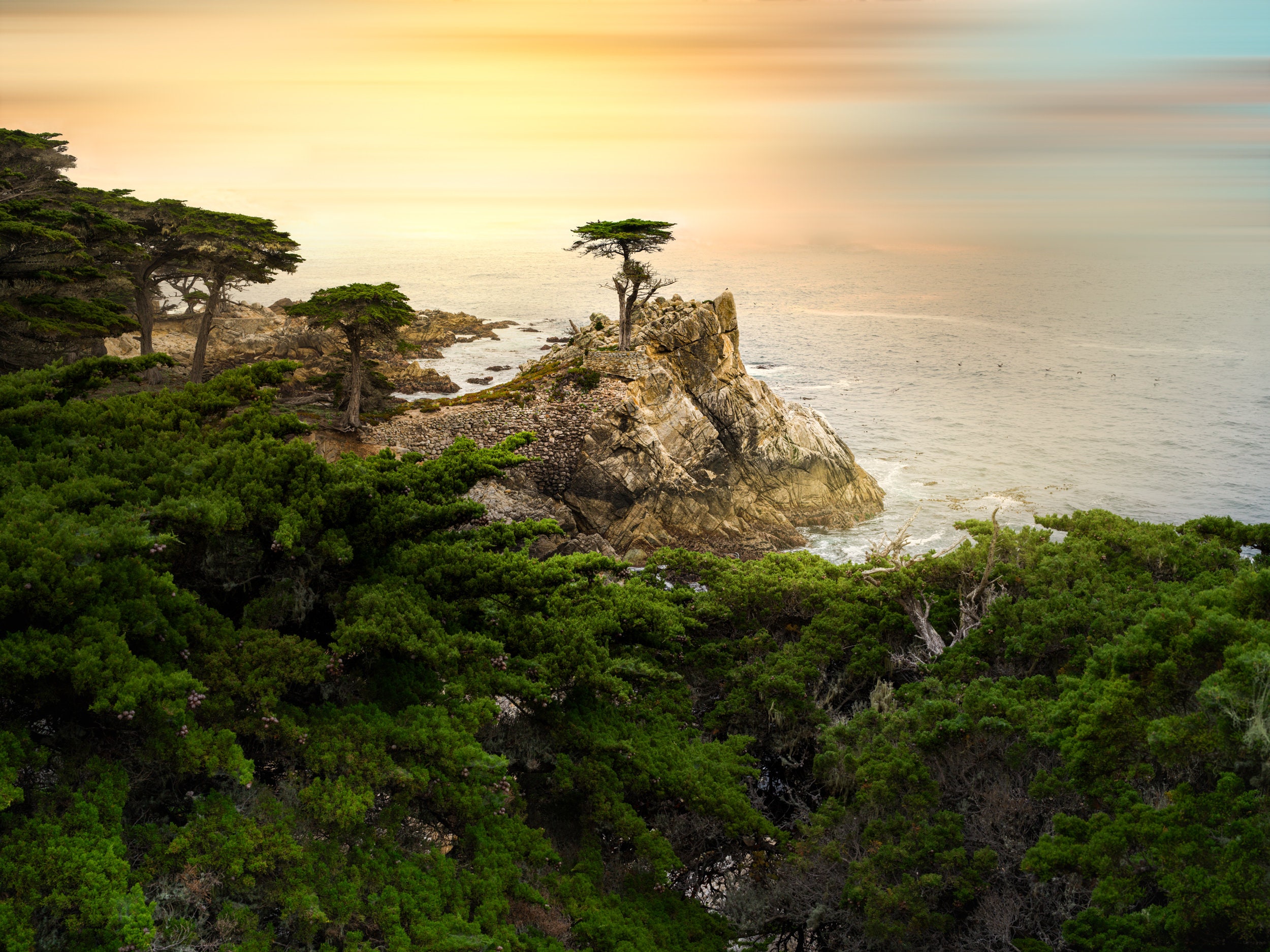 Sunrise on the Pacific ~ Gorgeous Lone Cypress Photo, Beautiful Carmel California Sunrise Pic, Home Office Wall Art, Harv Greenberg Photos