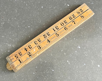 Vintage Rabone Boxwood folding wooden ruler. 36”