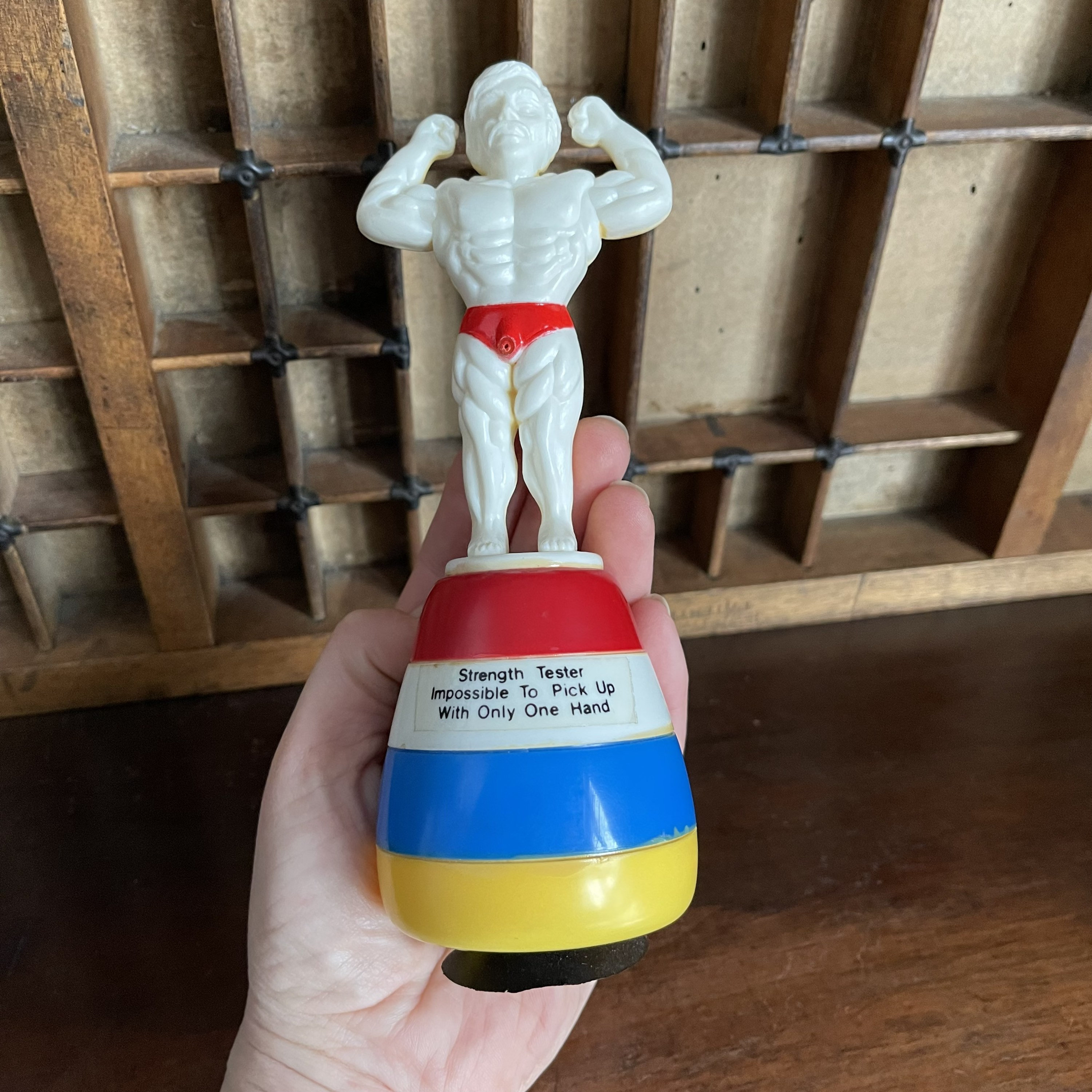 Vintage World Champion Squirt Strong Man Novelty Toy, in Original