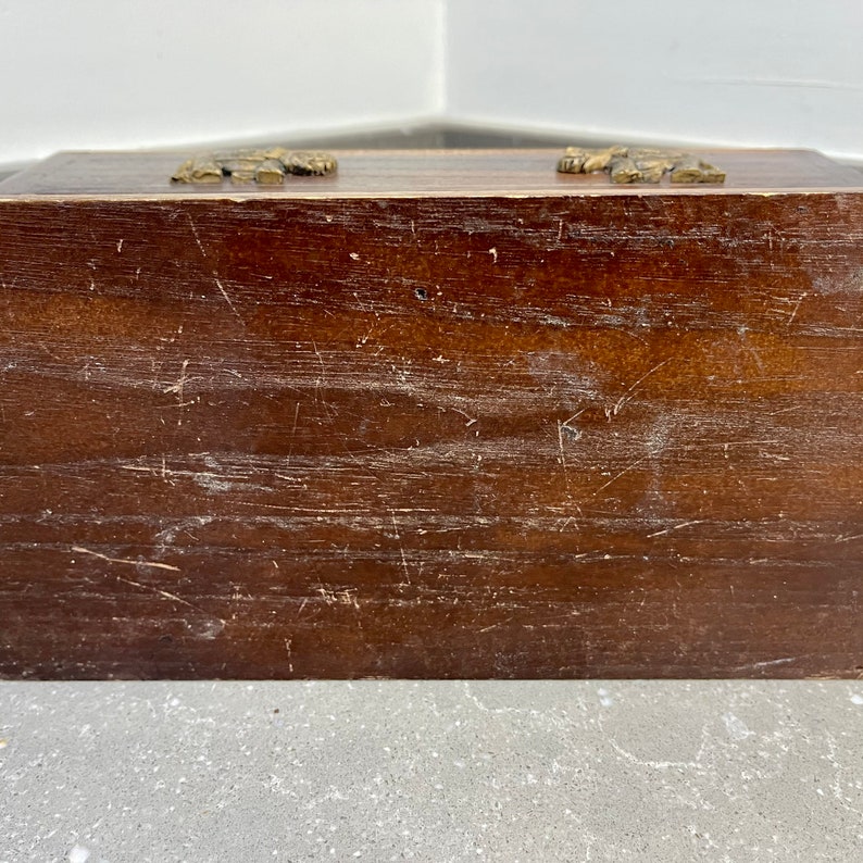 Vintage style wooden box with two drawers