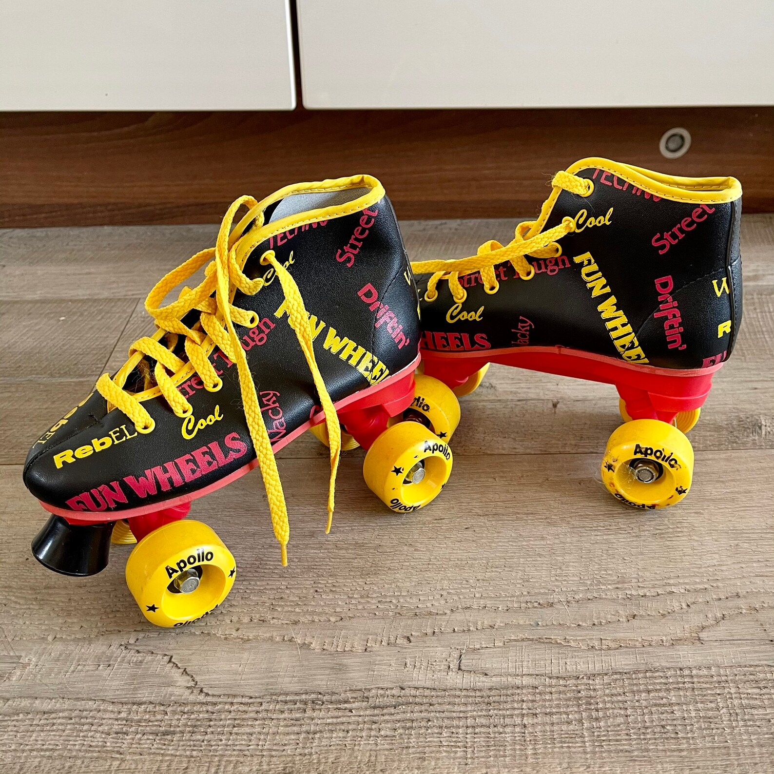 Vintage Apollo Black Roller Boots / Skates. Kids UK Size 13 Etsy