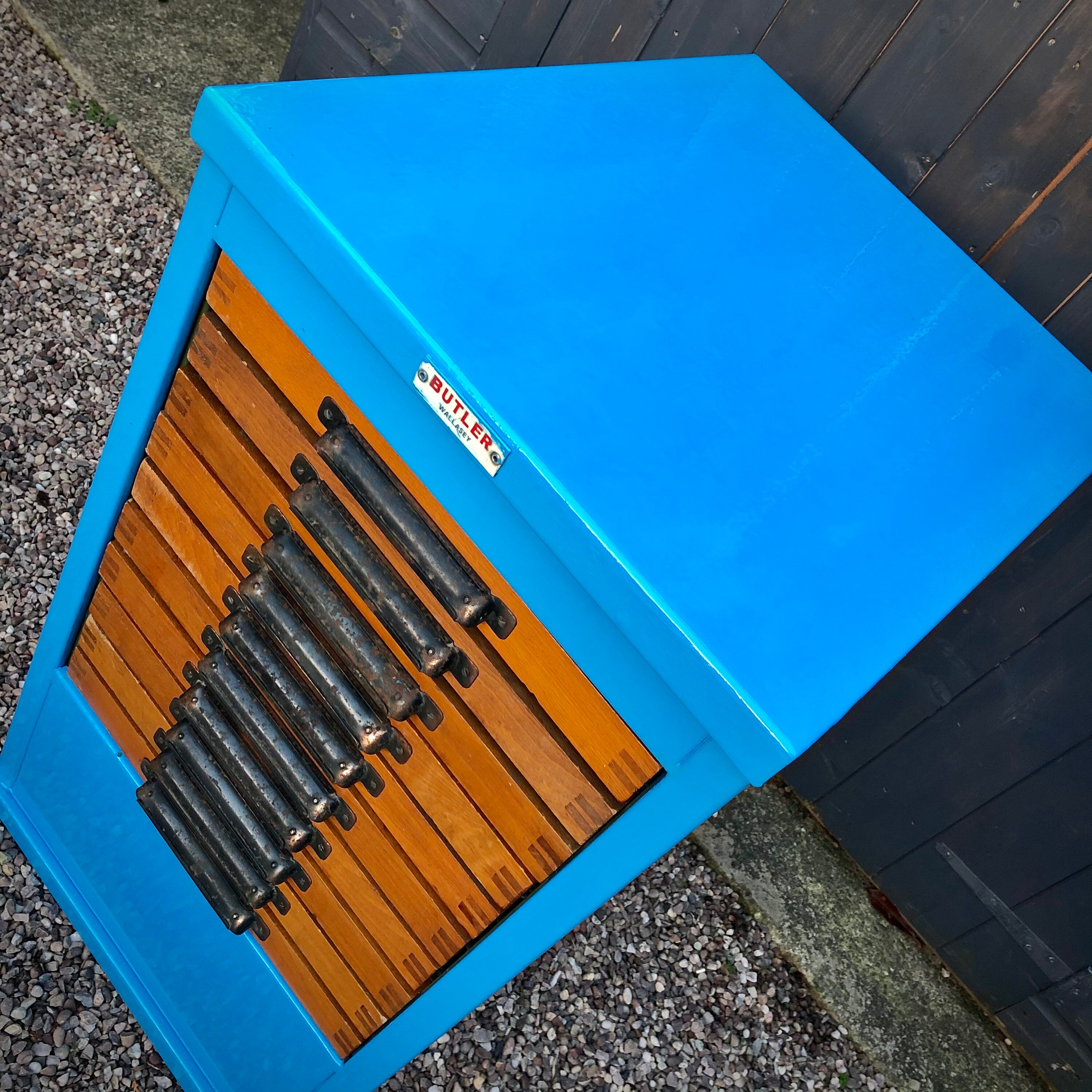 Armario de impresora vintage BUTLER de acero/teak con 10 | Etsy