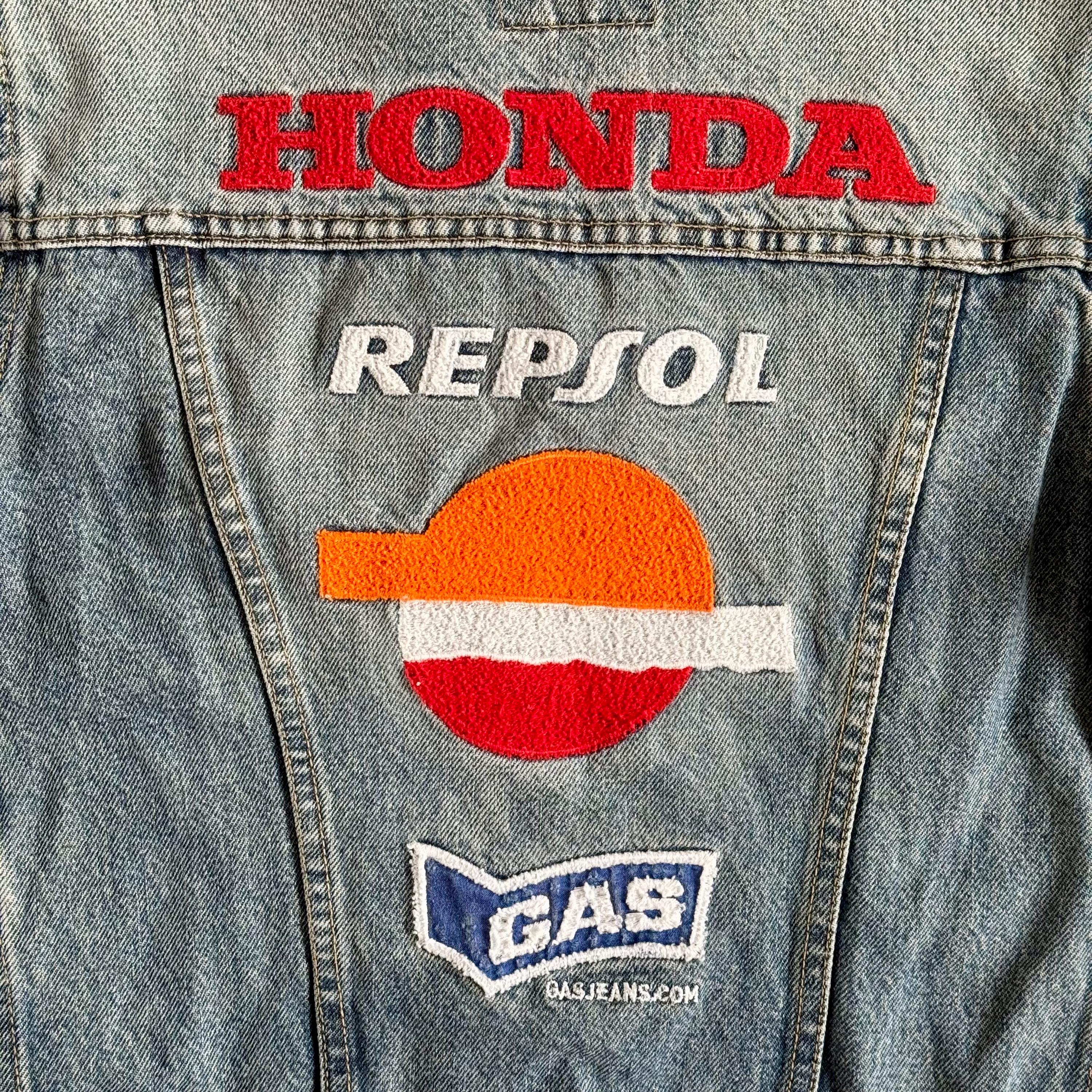 Women's Repsol Honda Gas Denim Jacket. Size Small. UK 8-10