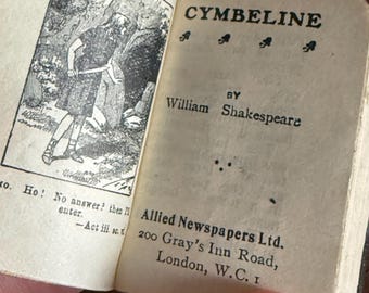 Tiny vintage book. Cymbeline by William Shakespeare