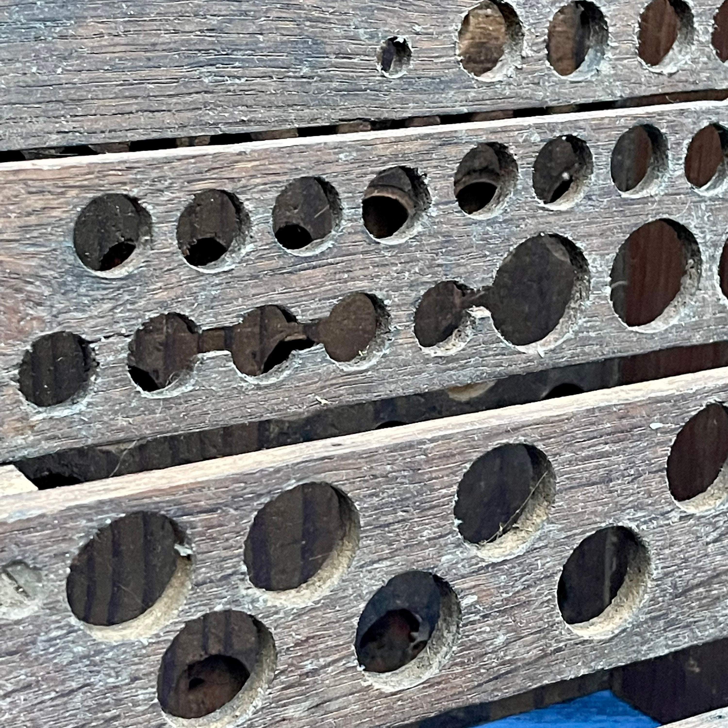 Vintage Handmade Wooden Drill Bit Holder Holds 40 Bits. Barn Etsy