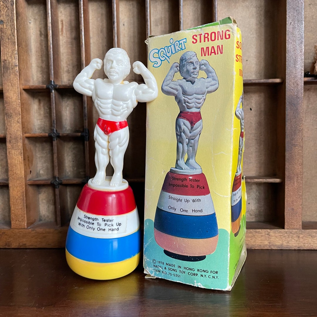 Vintage World Champion Squirt Strong Man Novelty Toy, in Original