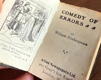 Tiny vintage book. Comedy of Errors by William Shakespeare