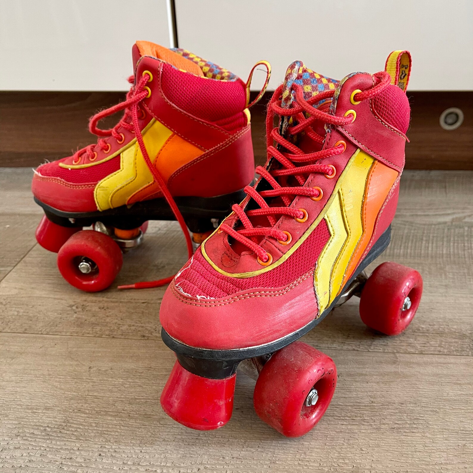 Vintage Red Roller Boots Skates. Kids UK Size 13 32.5 EURO Etsy