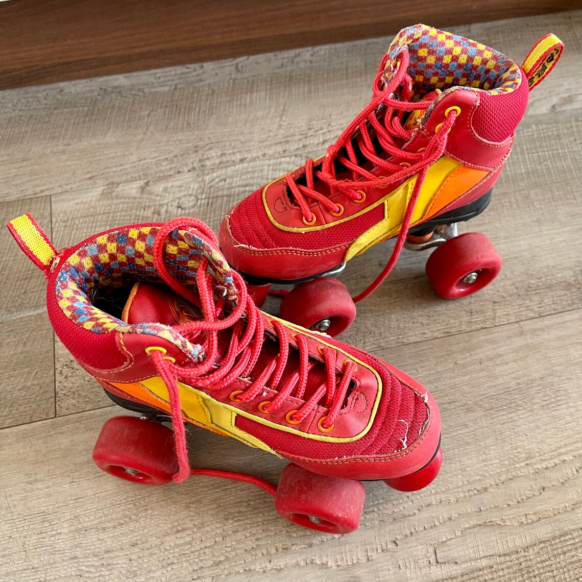 Vintage Red Roller Boots Skates. Kids UK Size 13 32.5 EURO Etsy