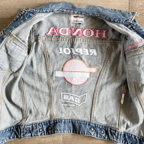 Women's Repsol Honda Gas Denim Jacket. Size Small. UK 8-10