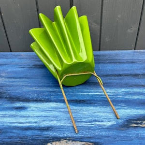 Small vintage metal planter, garden decor