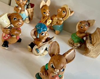 Vintage Hand-Painted Pendelfin Musical Rabbit Figure: Choose Your Style