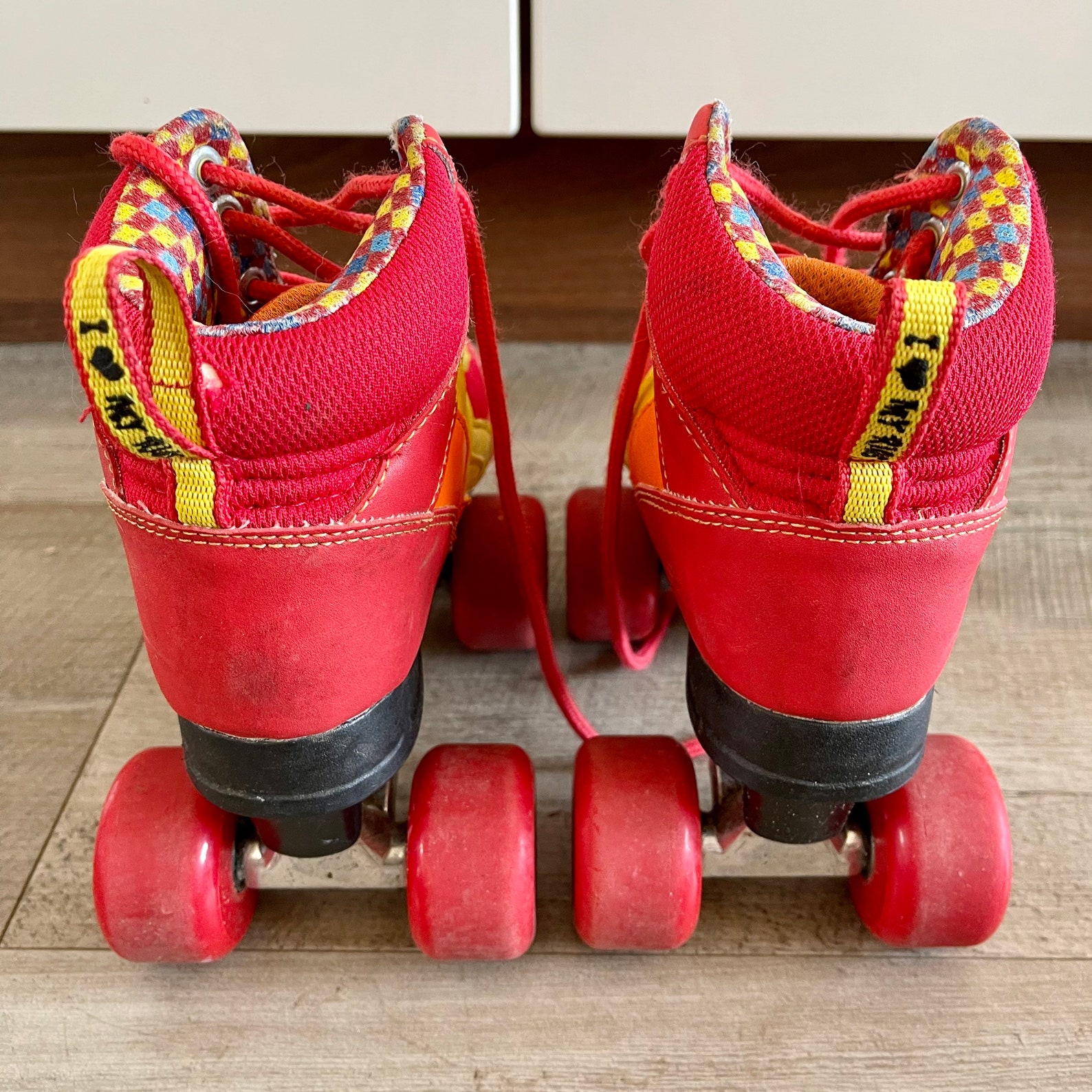 Vintage red roller boots skates. Kids UK size 13 32.5 EURO Etsy