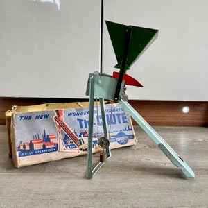 Vintage 1950s Tinplate Tip Chute Toy by Bushcrafts - Original Box