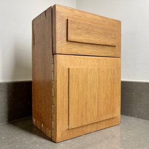 Vintage 10” handmade miniature cupboard with one drawer