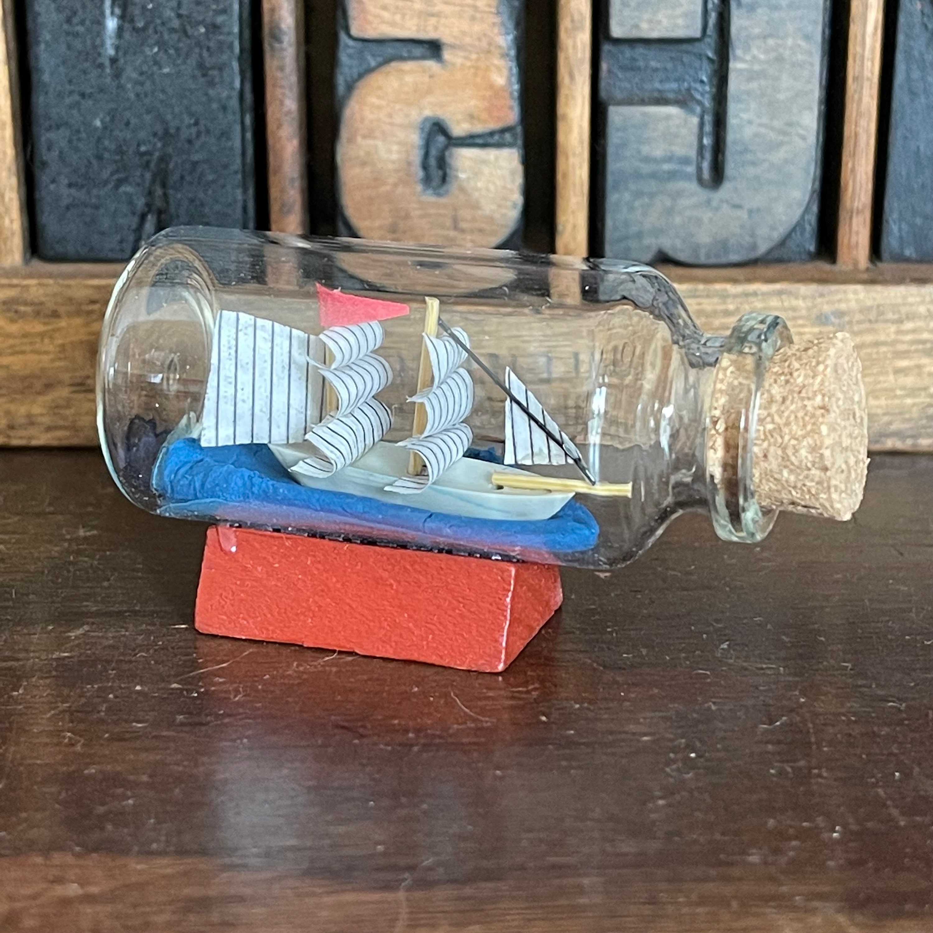 Golden Yacht Ship In A Bottle Model kit