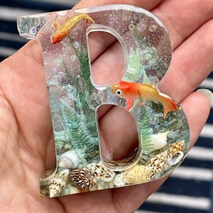 Handmade Resin Letters/alphabet With Fish Tank, Aquarium Scene. - Etsy