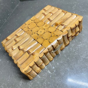 Vintage lacquered bamboo box