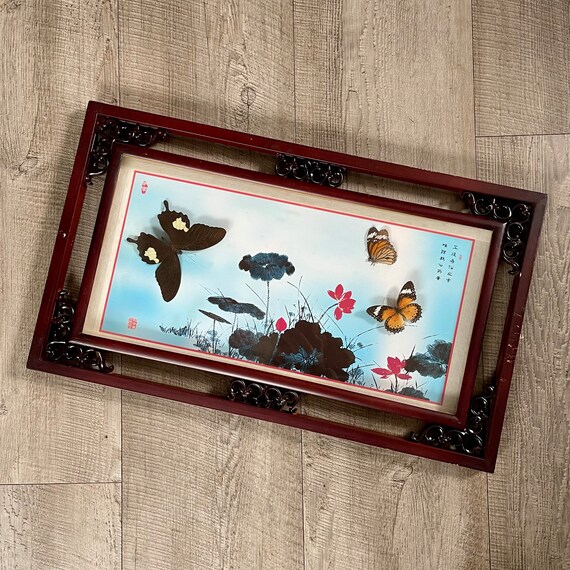 Large Chinese Shadow Box 3D Butterfly Diorama Etsy