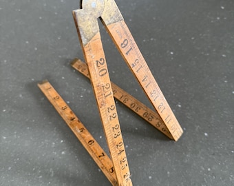 Vintage No.1167 Rabone Boxwood folding wooden ruler. 3ft, 36”