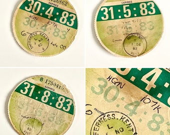 Original vintage UK road tax disc. Apr, May, Aug 1983 to choose from.