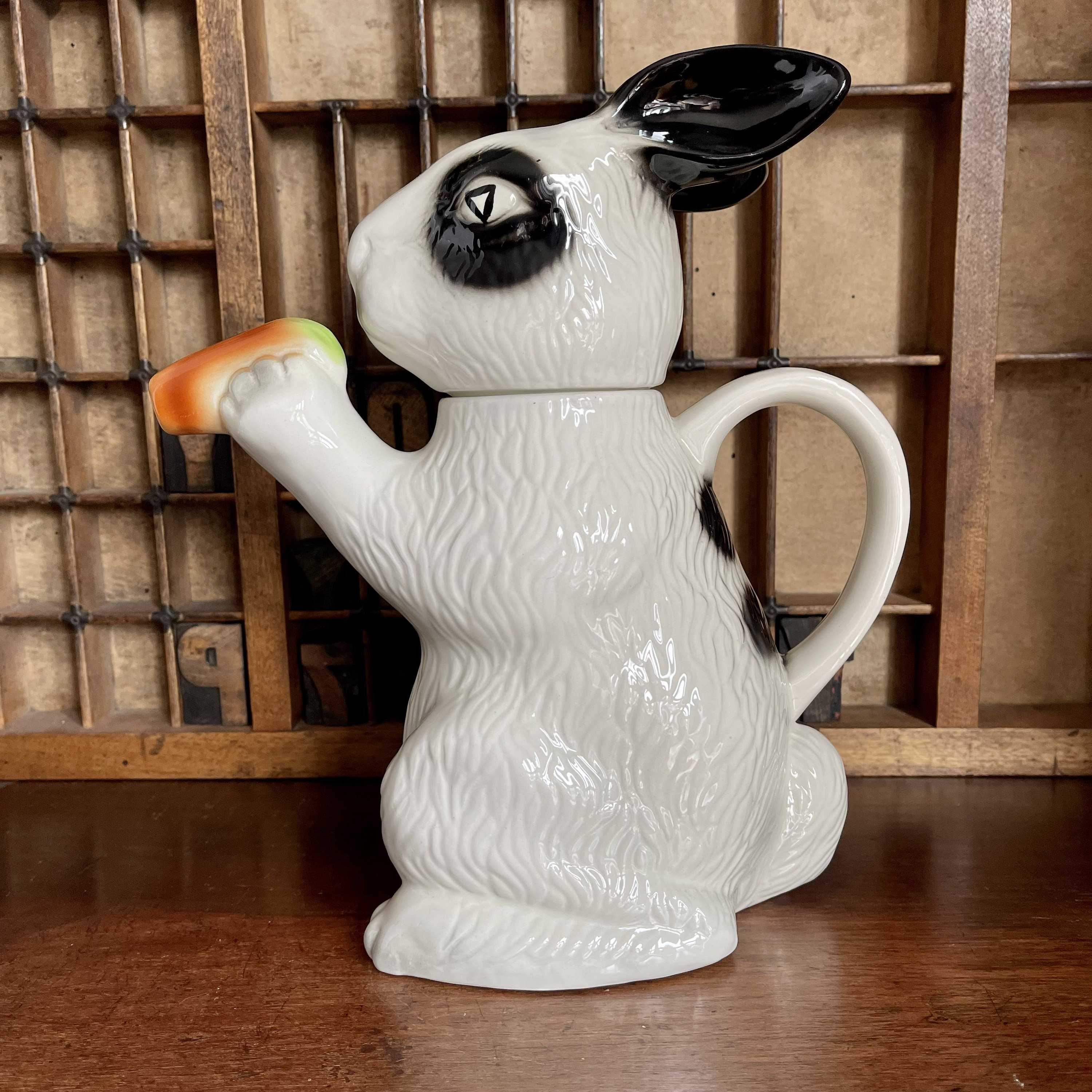 Vintage Tony Wood Bobtail Rabbit Teapot - Etsy