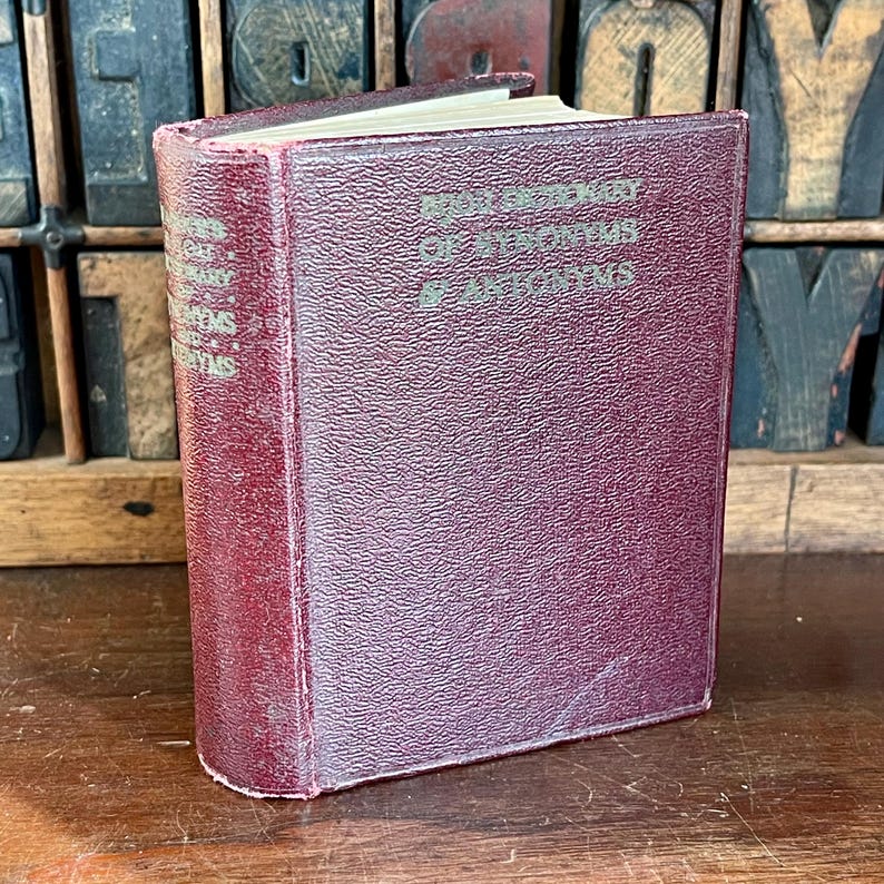 Vintage Miniature Bijou Dictionary of Synonyms & Antonyms Etsy Singapore