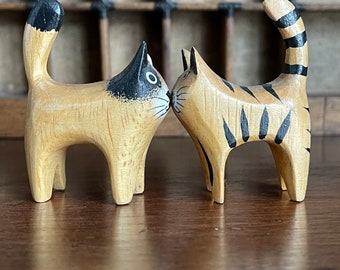立体・オブジェ Winter journey - vintage cats ver.2 Two Vintage Le Vie Wild Cats African Animal Safari Patchwork