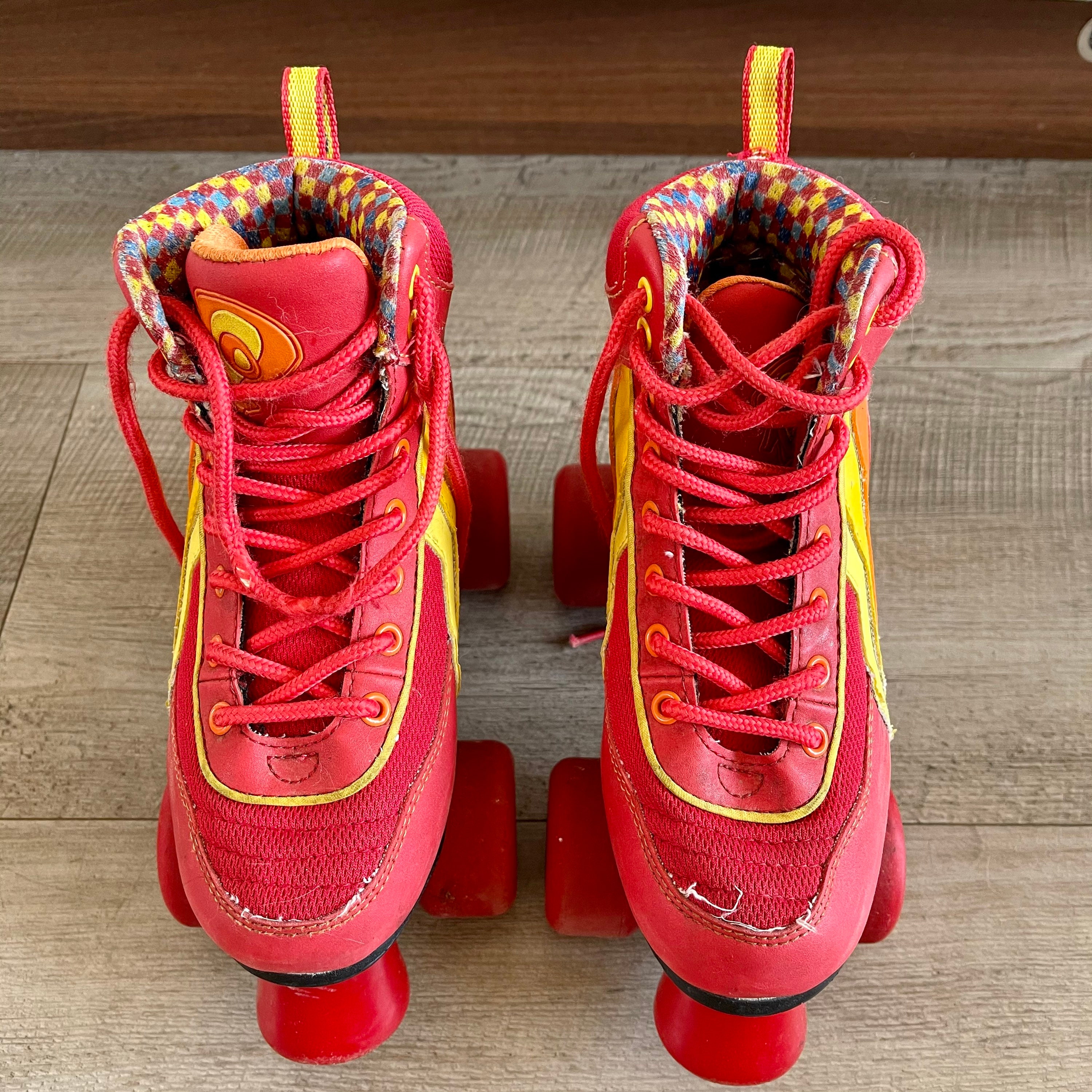 Vintage Red Roller Boots Skates. Kids UK Size 13 32.5 EURO Etsy